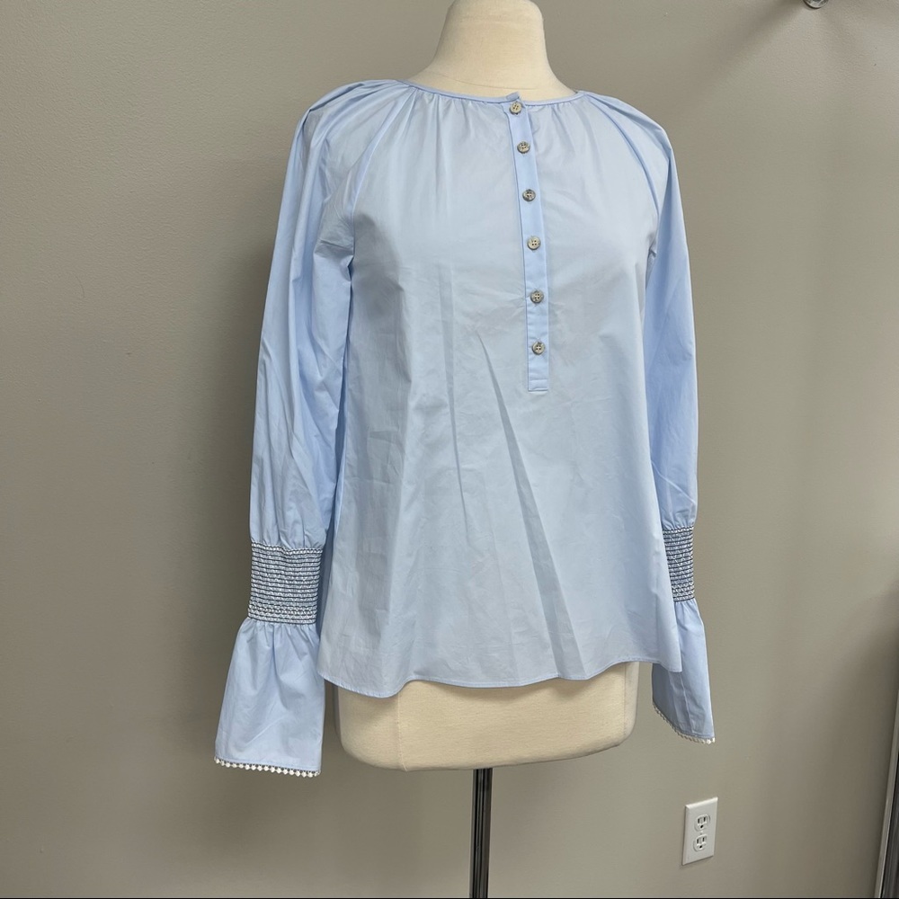 Derek Lam 10 Crosby Sky Blue Long Sleeve Blouse